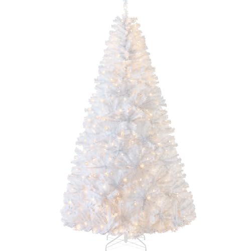 Decorated Christmas Trees With White Lights