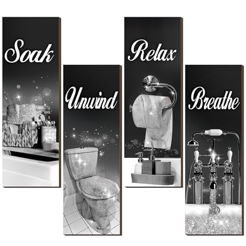 Gray And White Bathroom Wall Decor