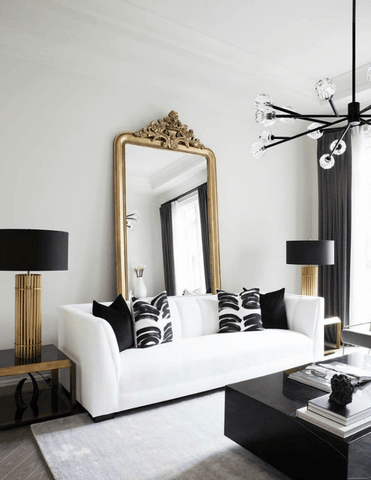 How Decorate With Large Framed Mirrors in the Living Room