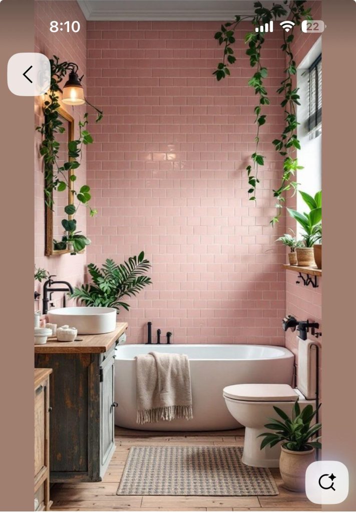 How to Decorate a Bathroom That Has Pink Tile