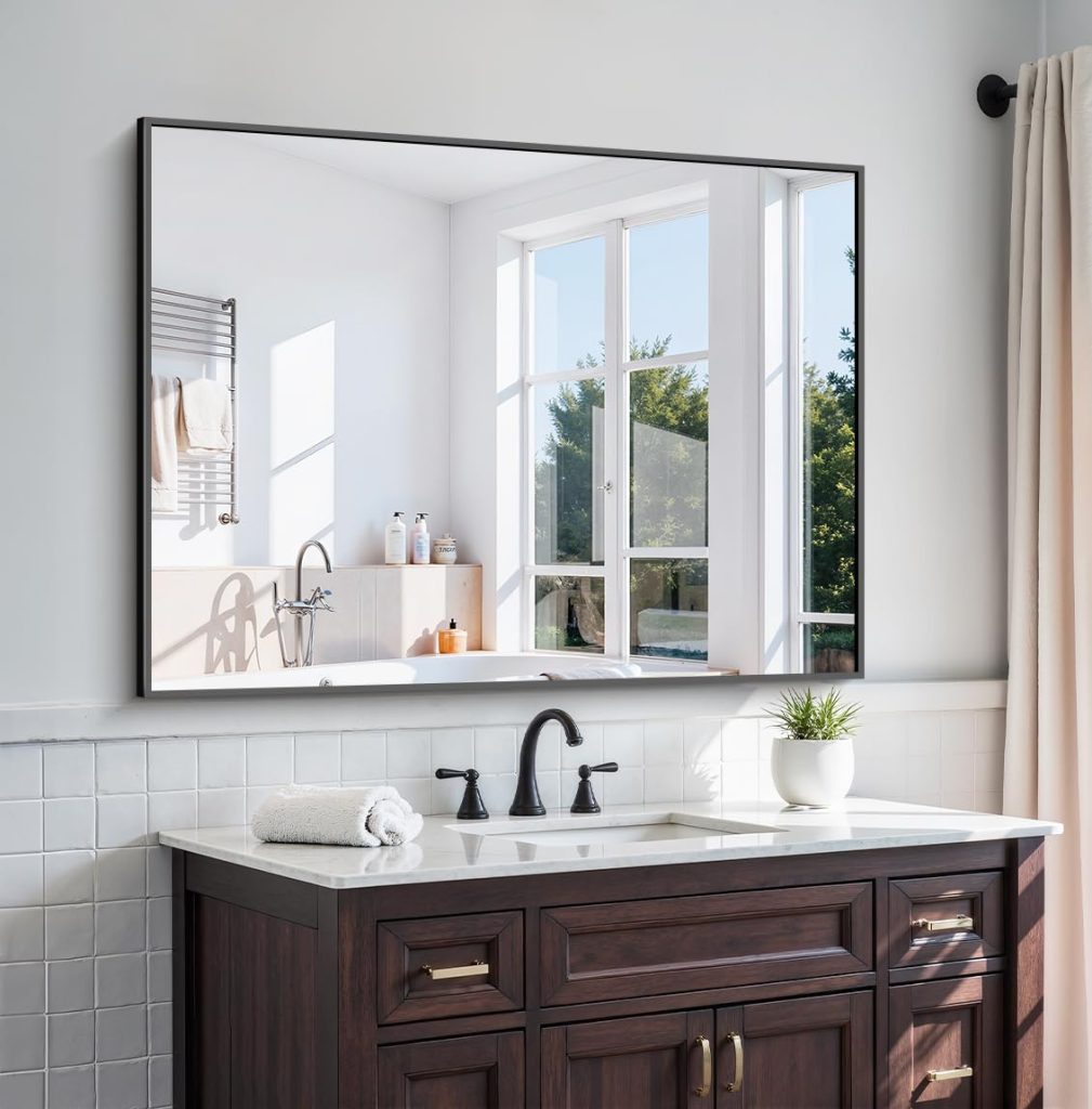How to Decorate a Large Bathroom Mirror