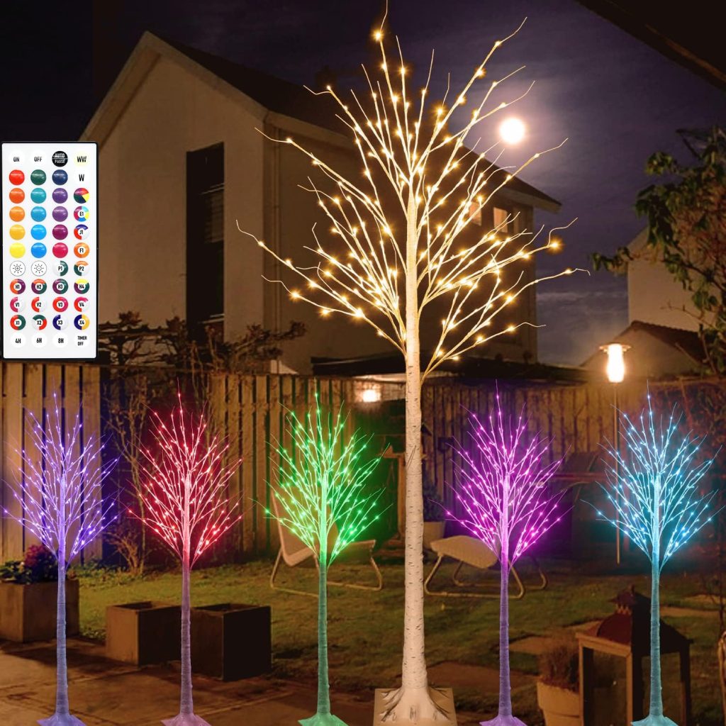 How to Decorate a Lighted Birch Tree