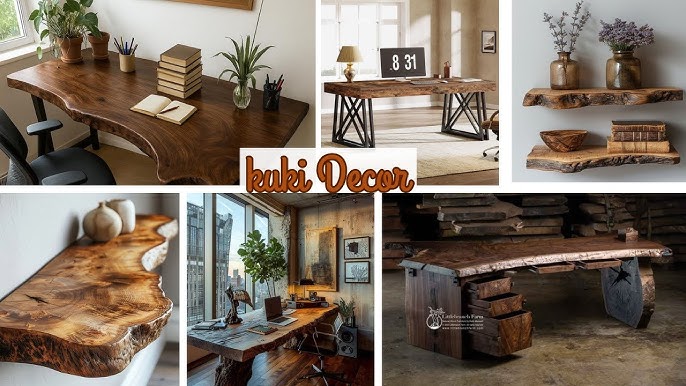 How to Decorate a Rustic Office Shelf