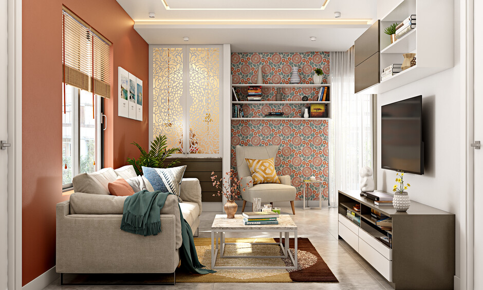 How to Decorate a Single Wall Shelf in Living Room
