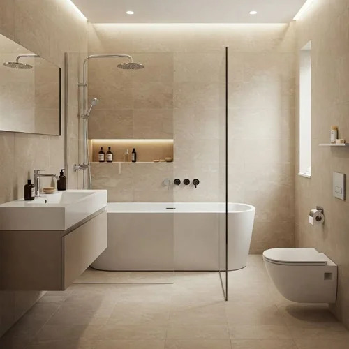 How to Decorate around Beige Bathroom Tiles