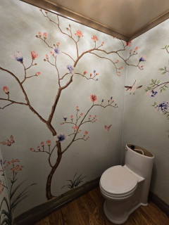 How to Decorate Bathroom Wall With Cherry Blossom Tree