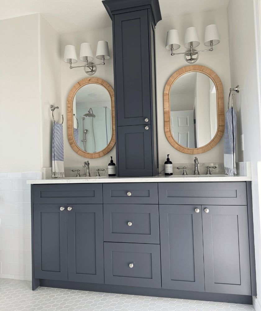 How to Decorate Center of Long Bathroom Vanity