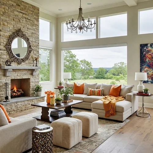 How to Decorate Large Living Room Nook near Ceiling