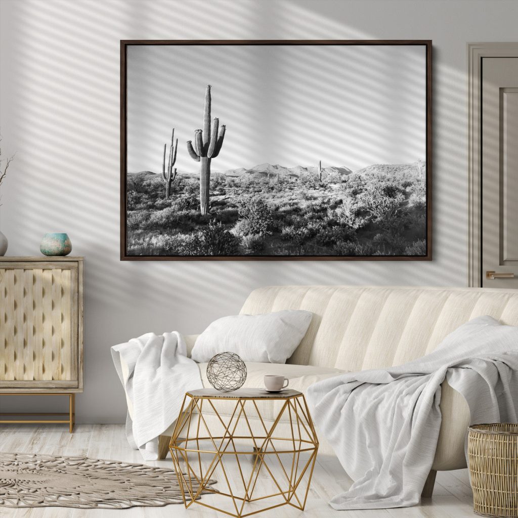 How to Decorate Living Room With Cactus Canvas