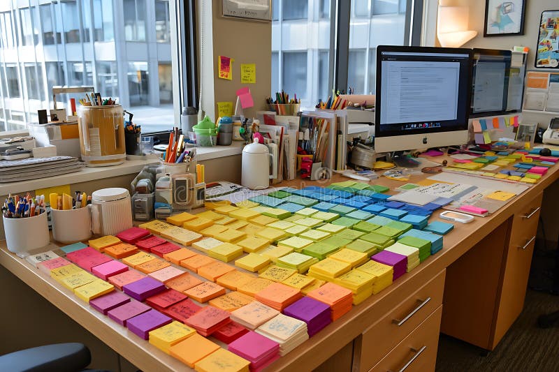 How to Decorate Office Desk With Sticky Notes