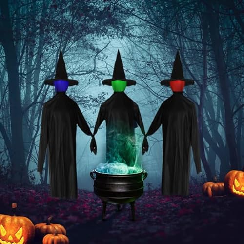 Life Size Lighted Witch Trio Halloween Decoration