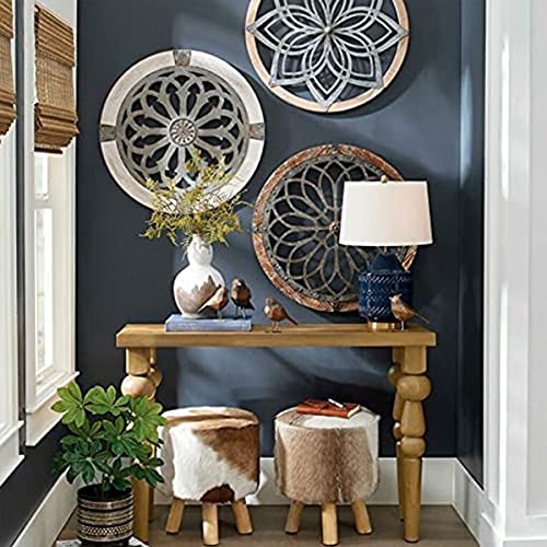Round Wood And Metal Wall Decor