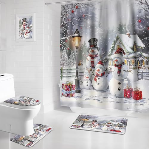 Snowman Bathroom Decor Set